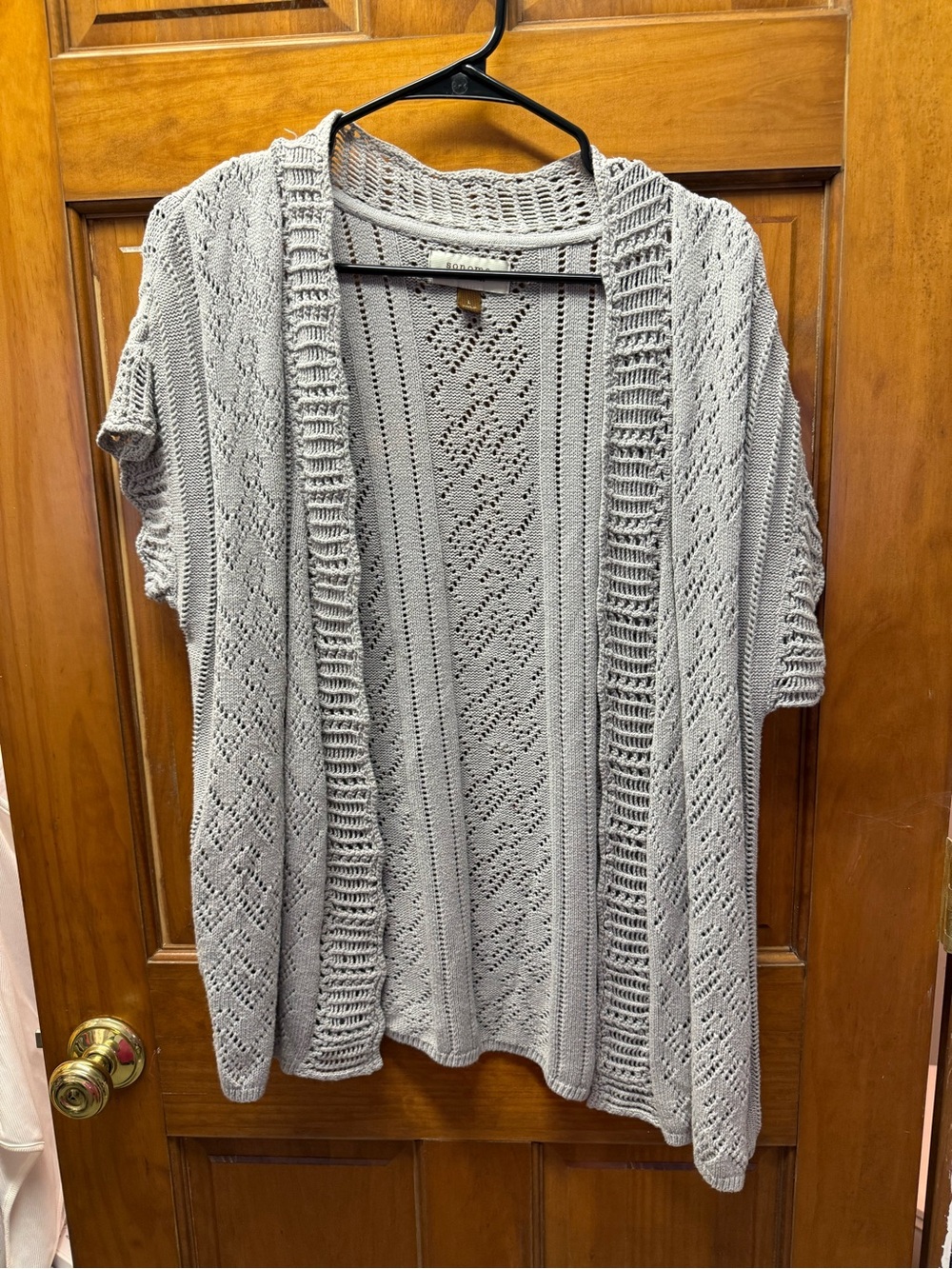 Sonoma Light Gray Open-Front Knit Cardigan #B